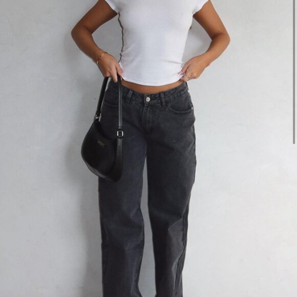 Women's Black and Grey Jeans - Picture 1 of 3